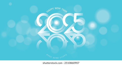 Diseño creativo de la tarjeta de felicitación del año nuevo 2025, diseño feliz del año nuevo 2025. Con el número truncado colorido, diseño premium del Vector para el calendario 2025, cartel y diseño de la cubierta.