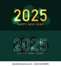 Happy New Year 2025 creative Design template with beautiful background