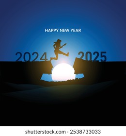 Feliz año Nuevo. Feliz año Nuevo 2025 Anuncio creativo, cartel, publicación de redes sociales, postal, fondo, tarjeta de felicitaciones, fondo, anuncio, diseño de portada, etc. Mover en 2025 fondo.