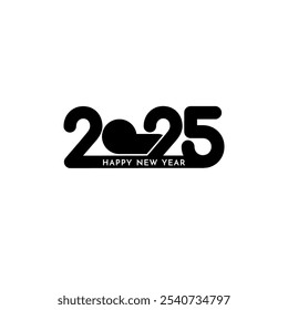 Happy New year 2025 creative text design modern background vector