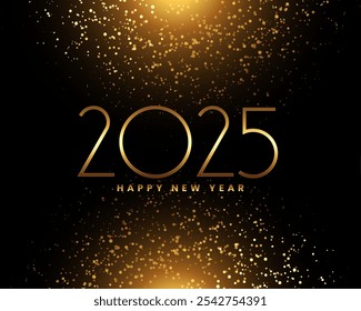 happy new year 2025 dark background with glitter dust effect vector