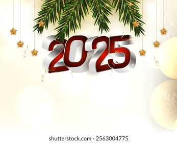 Happy new year 2025 decorative celebration card design vector