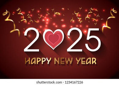 Happy New Year 2025 Design Stock Vector (Royalty Free) 1234167226 ...