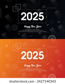 Happy new year 2025 design vector. Collection of new year 2025 design background vector