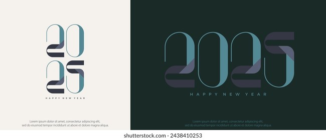 happy new year 2025 design with classic minimalist numbers. Premium design 2025 for calendar, poster, template or poster design.