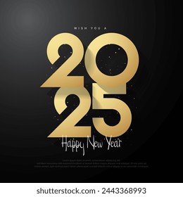 Happy new year 2025 design. Vector design for poster, banner, greeting and new year 2025 celebration.