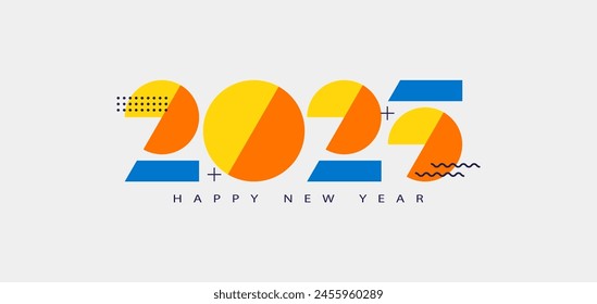 Happy new year 2025 design. With modern unique numbers