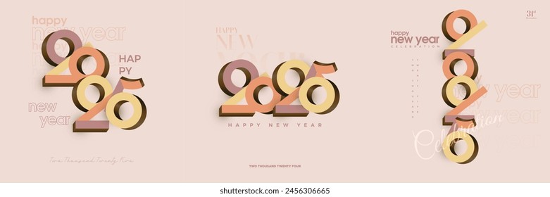 Happy New Year 2025 design. With 3D numbers illustration. Premium vector design for 2025 new year posters, banners, greetings and celebrations.