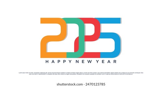 Happy new year 2025 design logo text vector illustration new year celebration concept