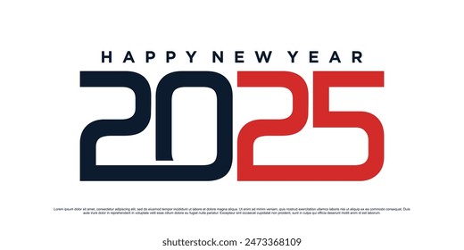 Happy new year 2025 design logo text vector illustration new year celebration concept