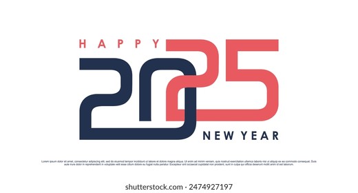 Happy new year 2025 design logo text vector illustration new year celebration concept