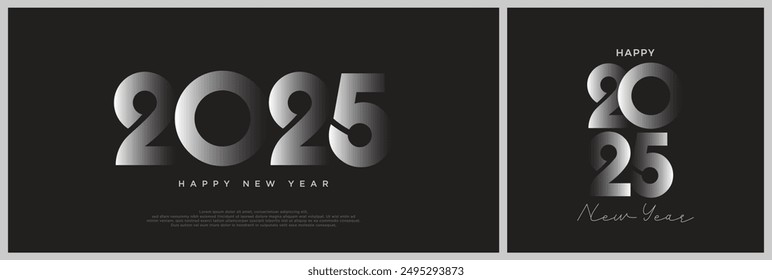 Happy New Year 2025 Design with a simple concept that makes the design more elegant and rare. Premium vector design for a new year banner, poster and flyer.