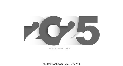 Feliz año nuevo 2025 concepto de diseño, feliz año nuevo Tarjeta de felicitación 3d Número Oro. Feliz año nuevo 2025 diseño de portada, para Anuncios, carteles, fondos y saludos.