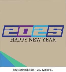 Happy New Year 2025 Design template with 2025 typography logo for celebration and season decoration. Creative concept Minimalist trendy background for branding, banner, cover, card. EPS vector file.