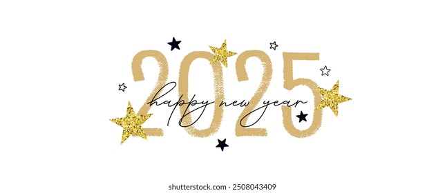 Happy New Year 2025 design brochure design template, card, banner. Vector drawing. Vector illustration new year celebration concept.