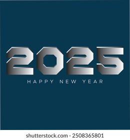 Happy New Year 2025 Design template with 2025 typography logo for celebration and season decoration. Creative concept Minimalist trendy background for branding, banner, cover, card. EPS vector file.