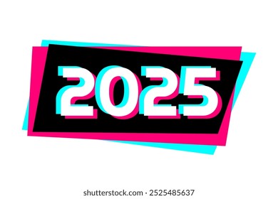 Happy new year 2025 design with colorful theme. New sticker for social media. Vector background for posters, calendars, greetings and New Year 2025 celebrations. EPS10