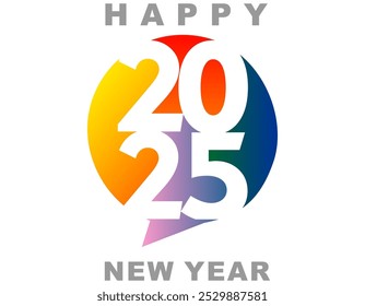 Happy new year 2025 design. With colorful truncated number illustrations. Premium vector design for poster, banner, greeting and new year 