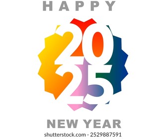 Happy new year 2025 design. With colorful truncated number illustrations. Premium vector design for poster, banner, greeting and new year 