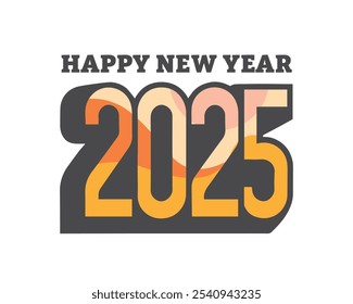 Happy new year 2025 design. With number illustrations.Vector design 2025