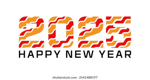 Happy New Year 2025 design. With water pattern number illustration. Premium vector design 2025