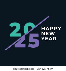 Happy new year 2025 design. Colorful truncated number illustrations. Premium vector design for poster, banner, greeting and new year 2025 celebration.