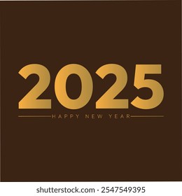 Happy new year 2025 design. With colorful truncated number illustrations and color golden background Premium vector design 2025. abstract new year lunar happy 2025. annual banner poster design. 