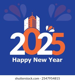 Happy New Year 2025 design. Creative design of 2025 typography.