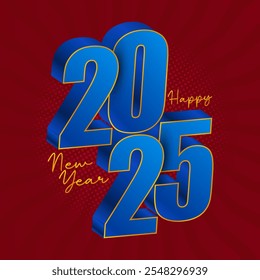 Happy New Year 2025 design with an elegant touch of color. Premium vector design for banners, greeting cards and book covers etc