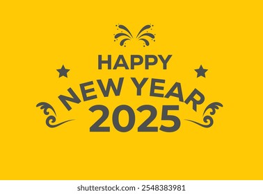 Happy New Year from 2025 design mockup for Christmas. Holiday Greeting Card for 2025 year - Vector Stock Illustration