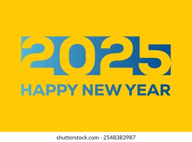 Happy New Year from 2025 design mockup for Christmas. Holiday Greeting Card for 2025 year - Vector Stock Illustration