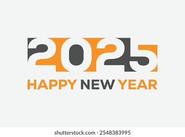 Happy New Year from 2025 design mockup for Christmas. Holiday Greeting Card for 2025 year - Vector Stock Illustration