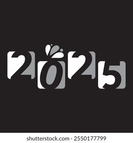 Happy New Year 2025 design. Creative design of 2025 typography.