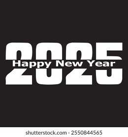 Happy New Year 2025 design. Creative design of 2025 typography.