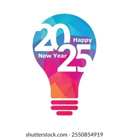 Happy New Year 2025 design. Creative design of 2025 typography.