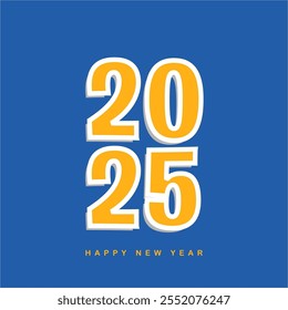 Happy New Year 2025 Design Template. New Year 2025 Celebration Gift Card Design Template. Editable EPS file.