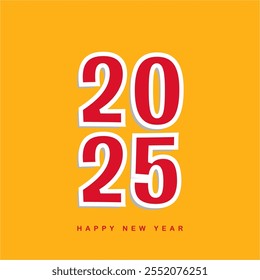 Happy New Year 2025 Design Template. New Year 2025 Celebration Gift Card Design Template. Editable EPS file.