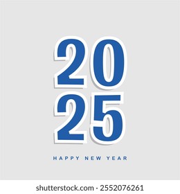 Happy New Year 2025 Design Template. New Year 2025 Celebration Gift Card Design Template. Editable EPS file.