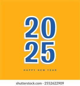 Happy New Year 2025 Design Template. New Year 2025 Celebration Gift Card Design Template. Editable EPS file.