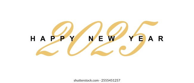 Happy New Year 2025 Design Template. New Year 2025 Celebration Gift Card Design Template. Editable EPS file.