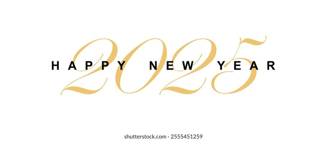 Happy New Year 2025 Design Template. New Year 2025 Celebration Gift Card Design Template. Editable EPS file.