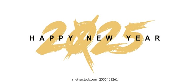 Happy New Year 2025 Design Template. New Year 2025 Celebration Gift Card Design Template. Editable EPS file.