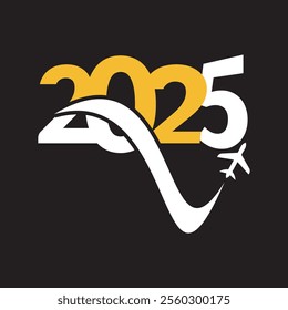 Happy New Year 2025 design. Creative design of 2025 typography.