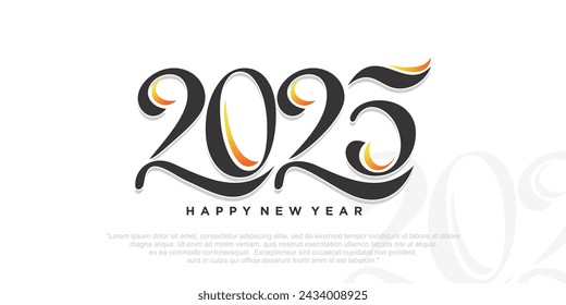 Happy new year 2025 design,2025 logo text design. new year celebration concept . Vector illustration