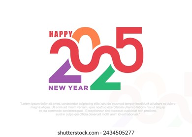 Happy new year 2025 design,2025 logo text design. new year celebration concept . Vector illustration