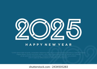 Happy new year 2025 design,2025 logo text design. new year celebration concept . Vector illustration