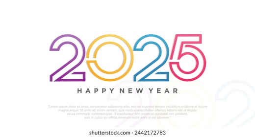 Happy new year 2025 design,2025 logo text design. new year celebration concept . Vector illustration