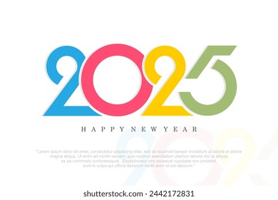 Happy new year 2025 design,2025 logo text design. new year celebration concept . Vector illustration