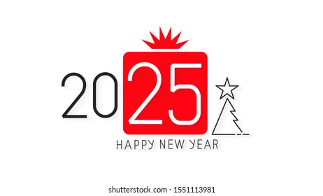 Happy New Year 2025 Design.Vector Illustration Brochure Design Template, Card, Banner. Vector Illustration. Isolated On White Background.