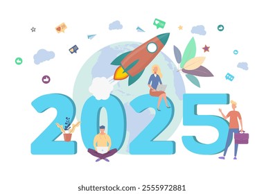 Happy new year 2025. New year of new discoveries and achievements.	